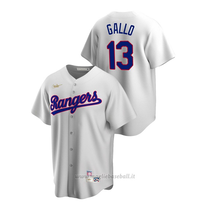 Maglia Baseball Uomo Texas Rangers Joey Gallo Cooperstown Collection Primera Bianco